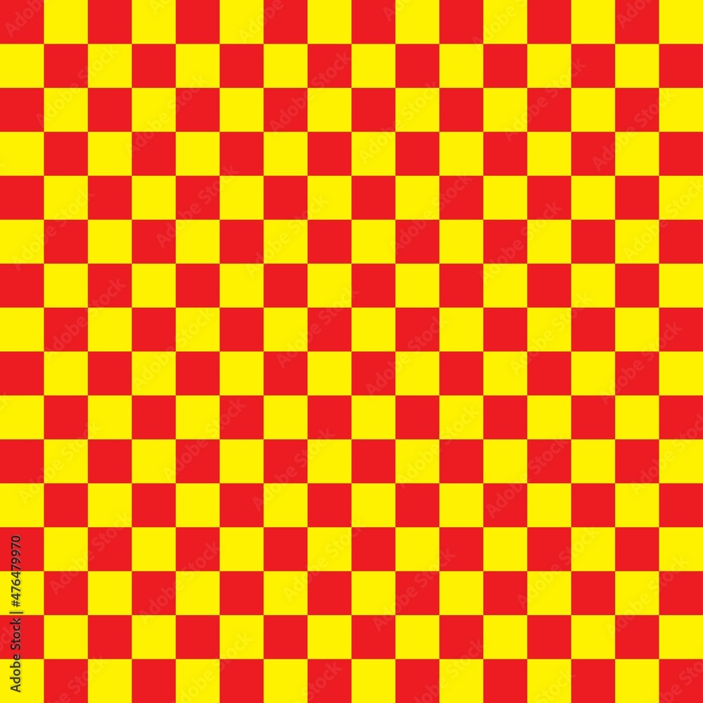 Fototapeta premium Yellow and red checkerboard seamless pattern background. Vector illustration.