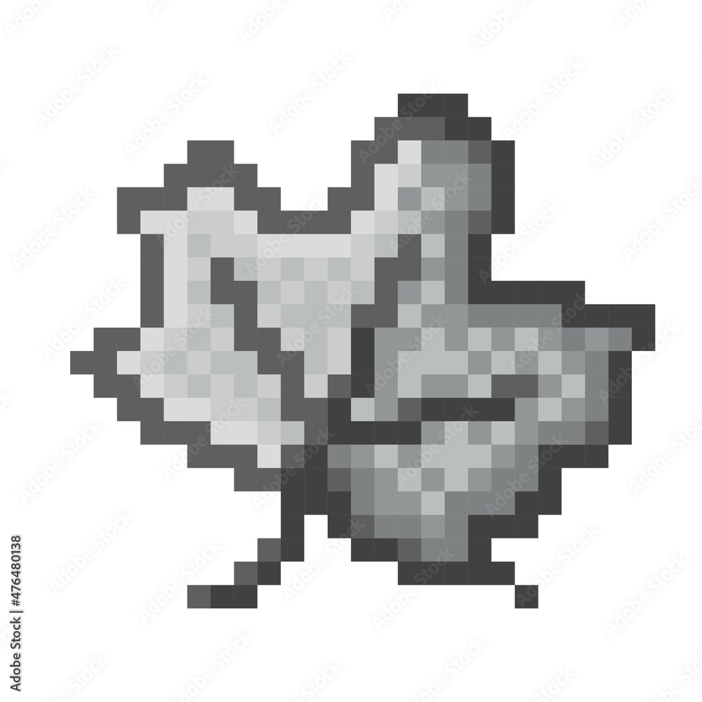 Maple leaf pixel art. Vector illustration. Maple leaf pixel art. Vector illustration.