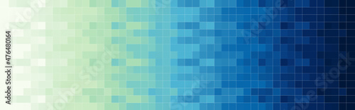 Abstract green and blue gradient mosaic banner background. Vector illustration.
