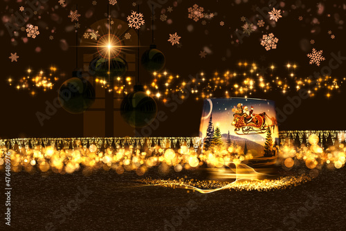 new year background with christmas tree
