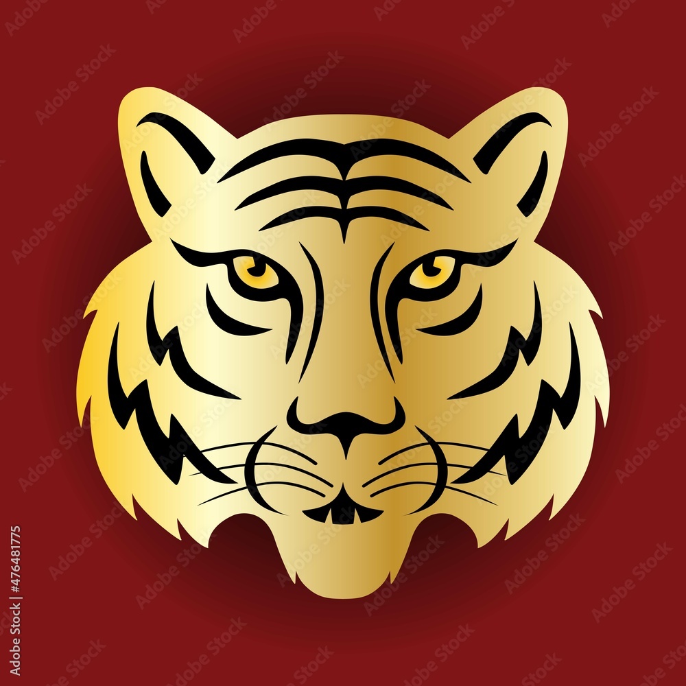 Chinese new year 2022 tiger graphic on black background Chinese new year 2022 tiger graphic on black background