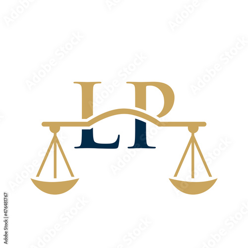 Law Firm Letter LP Logo Design. Lawyer, Justice, Law Attorney, Legal, Lawyer Service, Law Office, Scale, Law firm, Attorney Corporate Business LP Initial Letter Logo Template