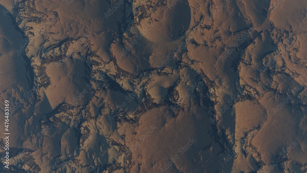 Naklejka premium 3d render of abstract planet surface with high detailed relief