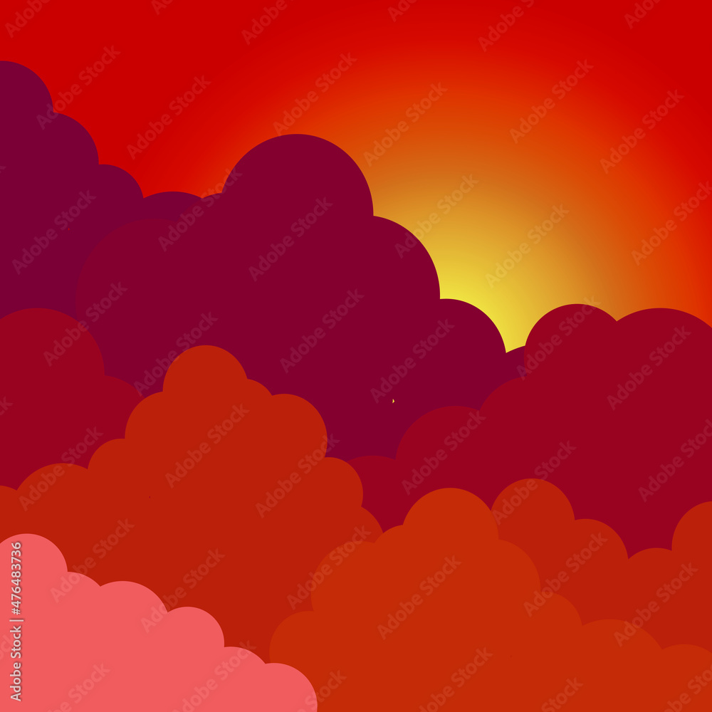 Sky and Clouds, Beautiful Background. Stylish design with a flat, cartoon poster, flyers, postcards, web banners. holiday mood, airy atmosphere. Isolated Object. Design Material. Vector illustration. Sky and Clouds, Beautiful Background. Stylish design with a flat, cartoon poster, flyers, postcards, web banners. holiday mood, airy atmosphere. Isolated Object. Design Material. Vector illustration.