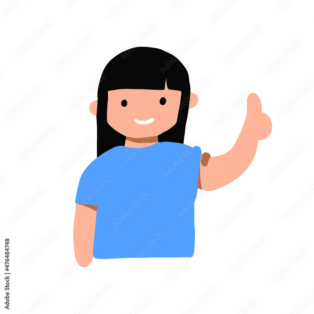 a vector illustration of the vaccinated girl thumbs his up. a simple vector graphic of someone taking medical action. an element for a health campaign. a vector illustration of the vaccinated girl thumbs his up. a simple vector graphic of someone taking medical action. an element for a health campaign.