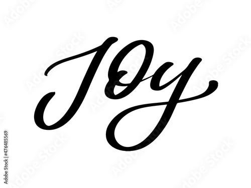 joy text vector, calligraphy, lettering, christmas, vintage
