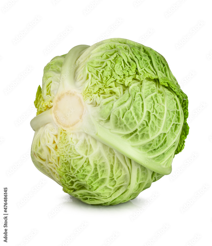 Fototapeta premium Savoy cabbage isolated on a white background