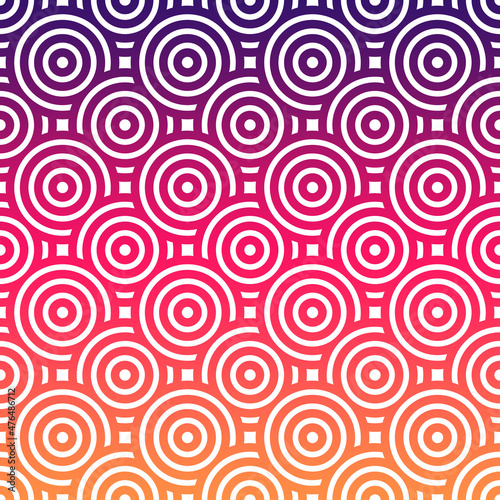 Abstract overlapping circles ethnic pattern background. 
