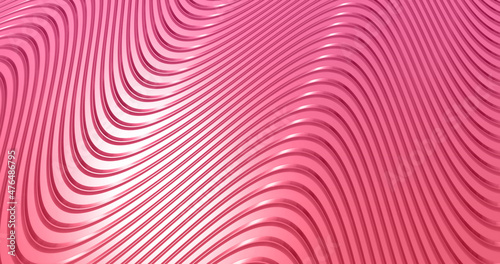 Pink abstract wave lines pattern background. 3d rendering.