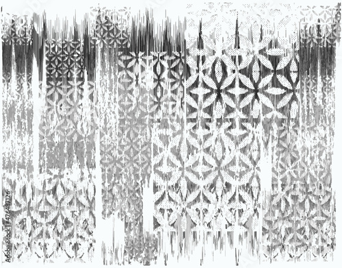 Nature dyes organic textures rug print with stripes, collage and floral chevron. Ink textured japanese background. Ethnic fabric . Bohemian fashion. Endless watercolor texture. African rug.