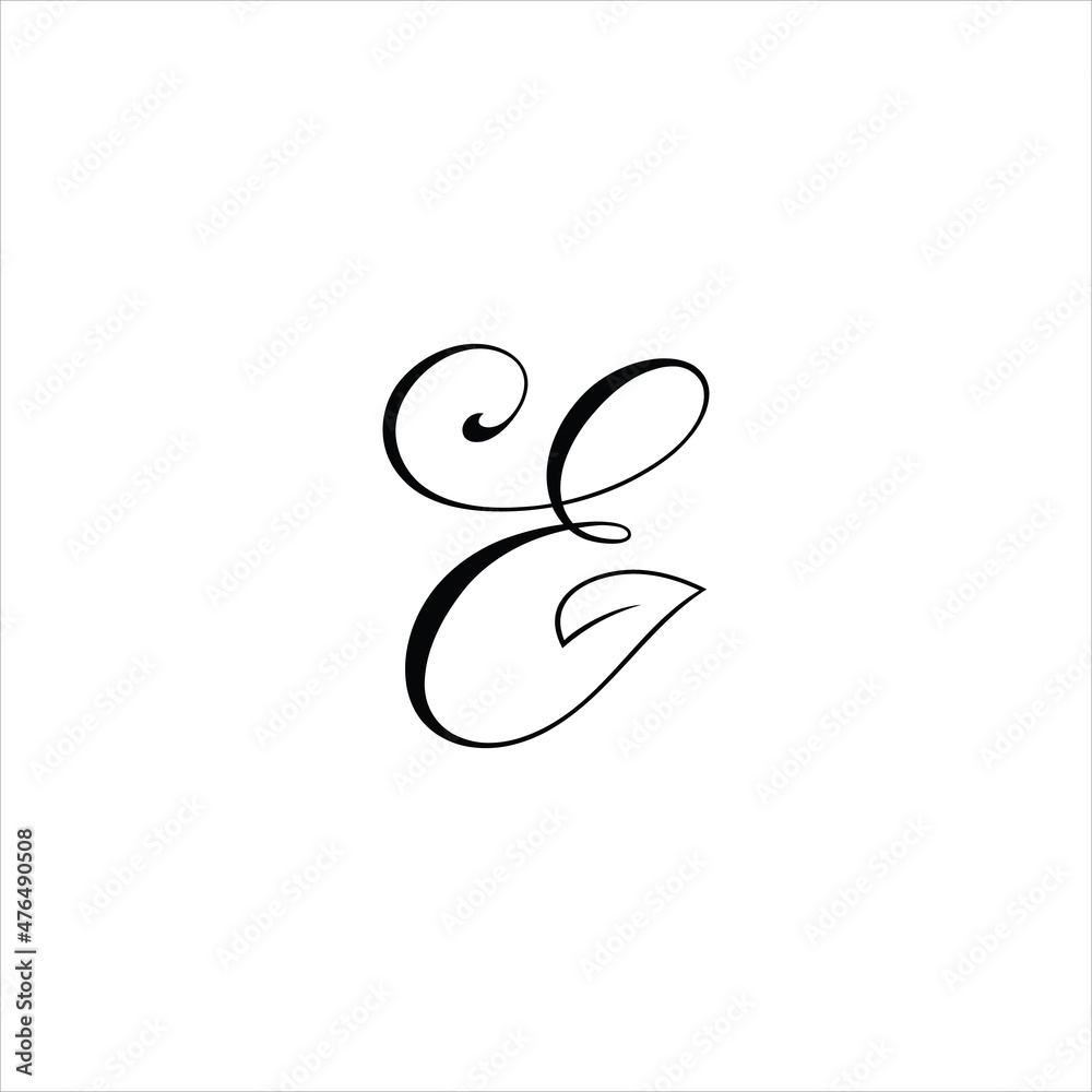 letter e logo vector leaf template line letter e logo vector leaf template line