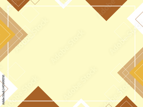 Abstract geometric brown and beige background made from squares and triangles, shape pattern, template with copy space, modern layout