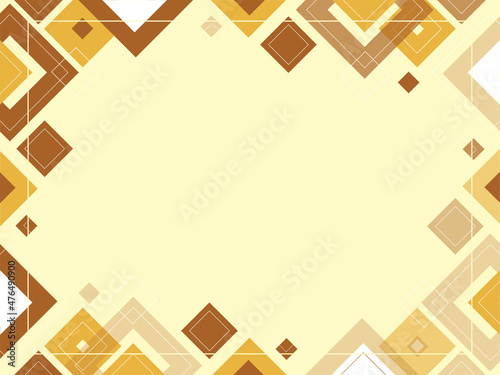 Abstract geometric brown and beige background made from squares and triangles, shape pattern, template with copy space, modern layout