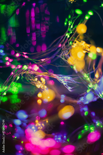 Background with colorful lights in the dark
