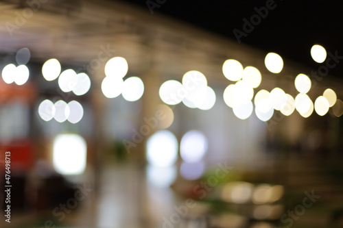 defocused - lights in a cafe at night