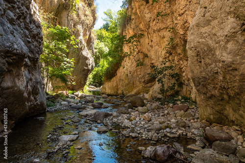 Canyon and river forming the so called Stretta di Longi, Galati Mamertino
