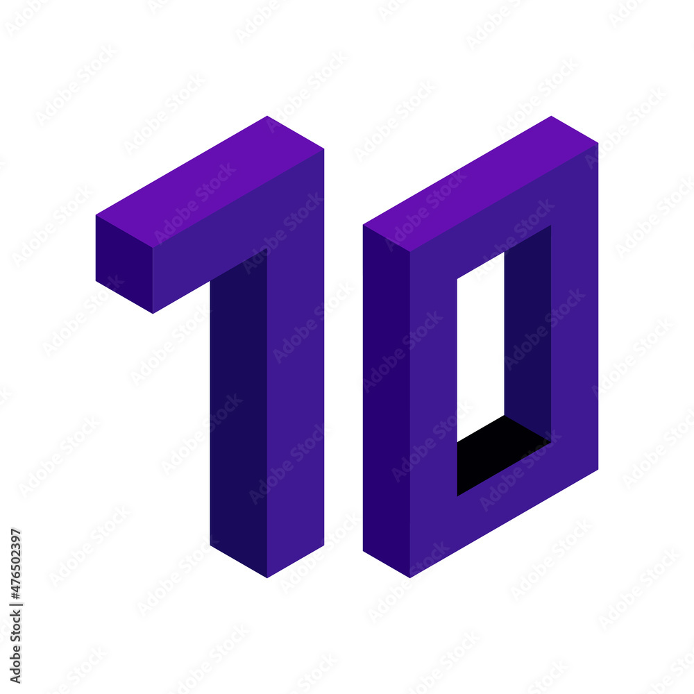 Violet number 70 in isometric style. Isolated on white background. Learning numbers, serial number, price, place. Violet number 70 in isometric style. Isolated on white background. Learning numbers, serial number, price, place.