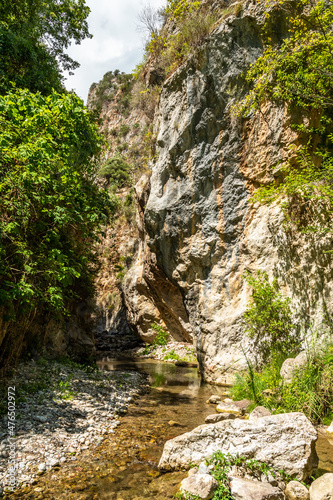 Canyon and river forming the so called Stretta di Longi, Galati Mamertino
