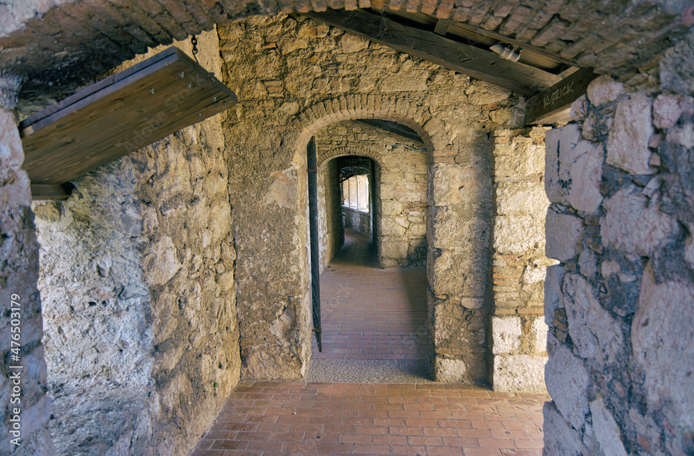 Old walls interior at the Trsat castle in Rijeka Croatia
