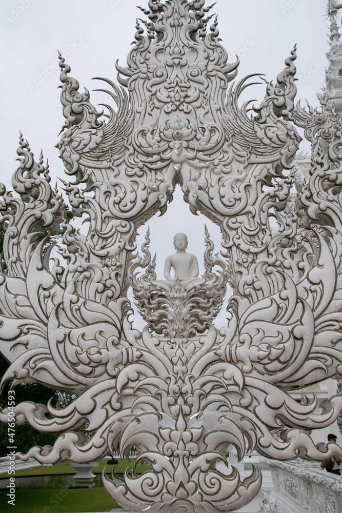 buddha white temple chiang rai Thailand