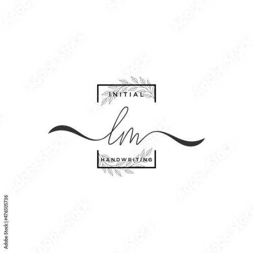 Initial Letter LM Signature Handwriting Template Logo Vector