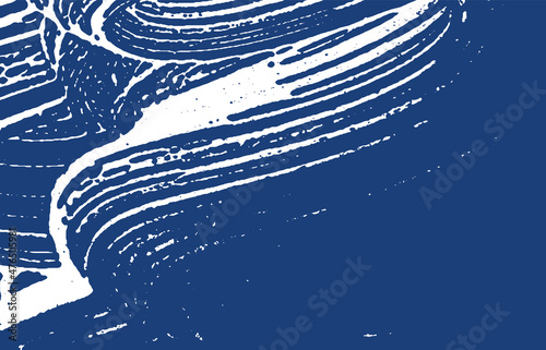 Grunge texture. Distress indigo rough trace. Ecsta