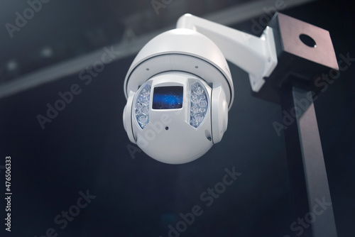 CCTV security camera, closeup photo. Security cameras in showroom