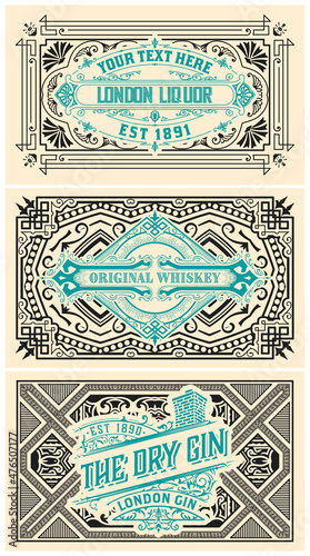 Vintage set labels