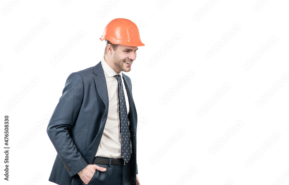 Engineering your dreams with us. Engineer constructor isolated on white. Happy constructor Engineering your dreams with us. Engineer constructor isolated on white. Happy constructor