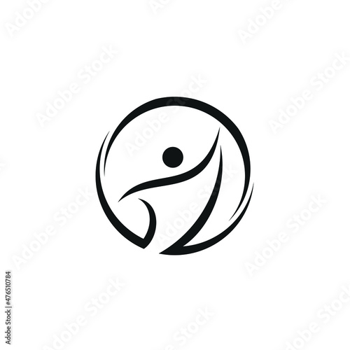 Silhouette Human People Body Dance Fitness Sport Logo Design Inspiration