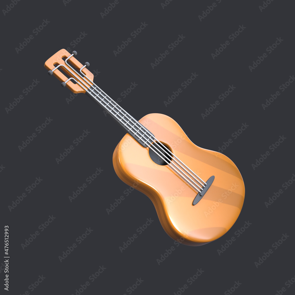 Obraz premium 3D Rendering Guitar for music illutration 
