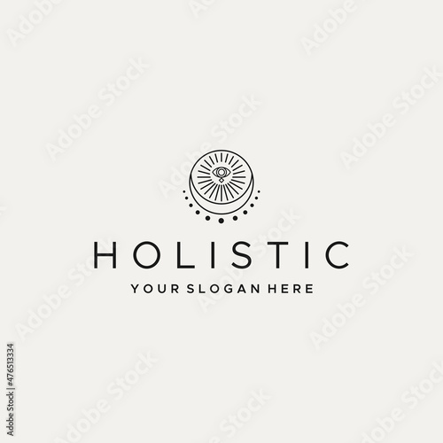 Minimalist design HOLISTIC healing logo design photo