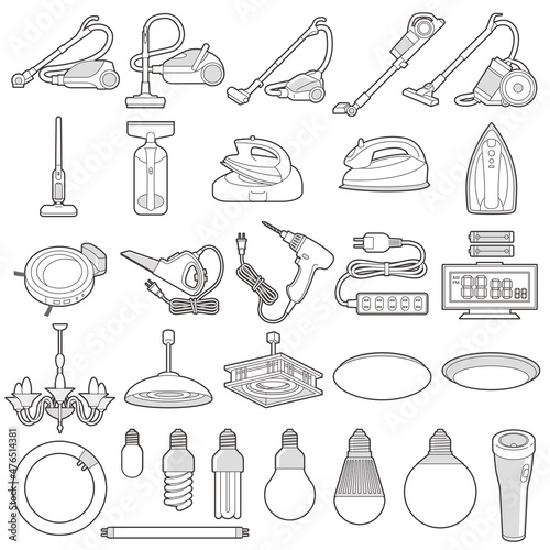 様々な電化製品のイラスト / 生活関連