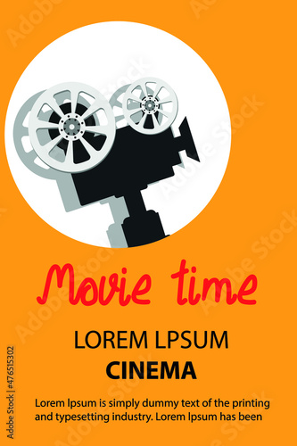 Movie time flyers, poster or banner design. Vector