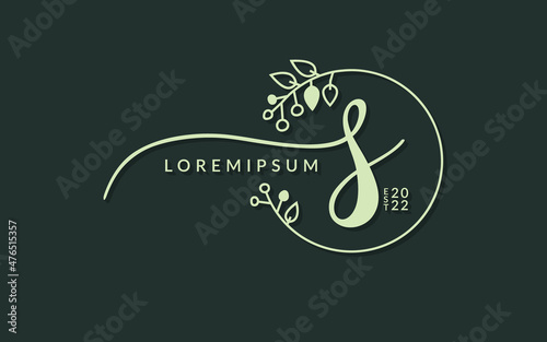 Handwritten Signature monogram Letter s calligraphic vector graphic design,usable for wedding card, personal signature, logo design concept illustration