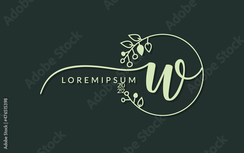 Handwritten Signature monogram Letter w calligraphic vector graphic design,usable for wedding card, personal signature, logo design concept illustration