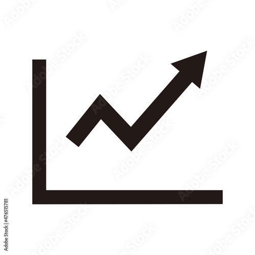 Single black arrow growing up business icon