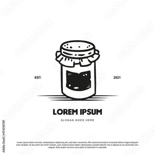 Vintage retro jam glass logo design