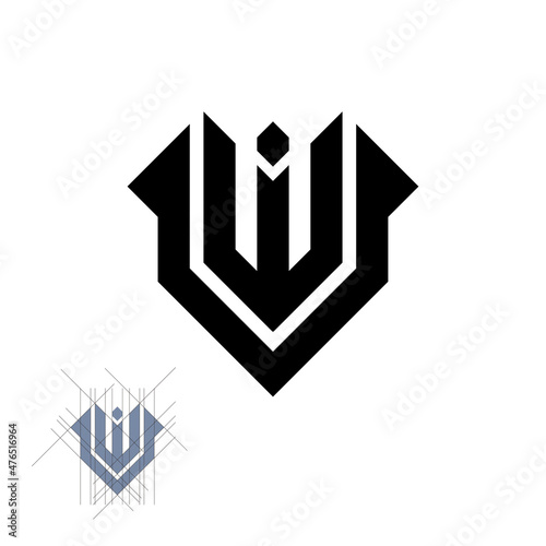 letter u w logo design vector