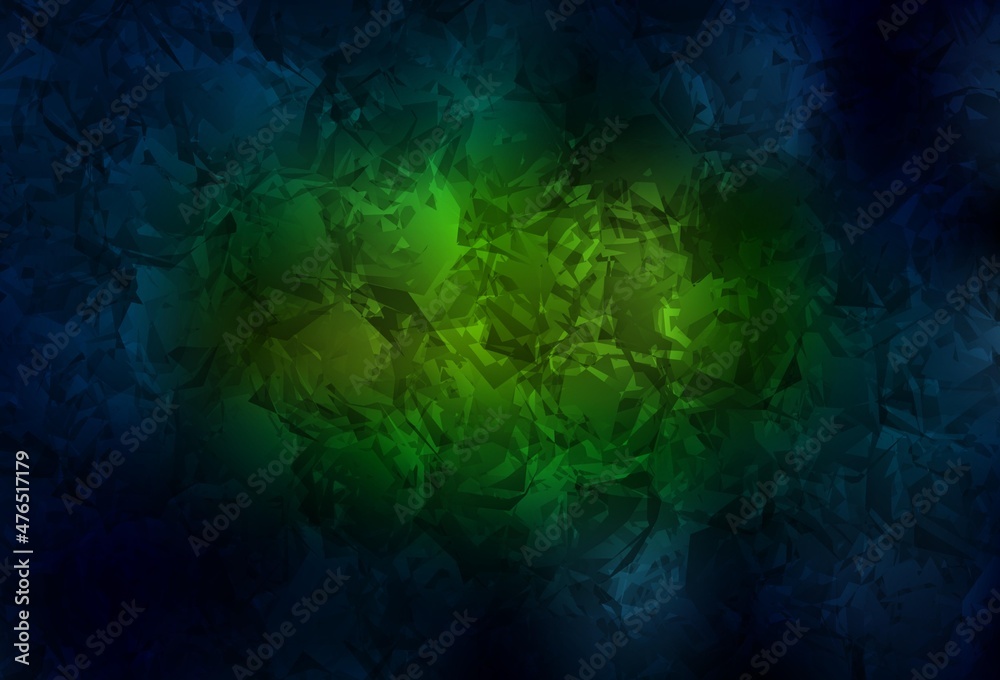 Dark Green, Yellow vector abstract background with roses, flowers.