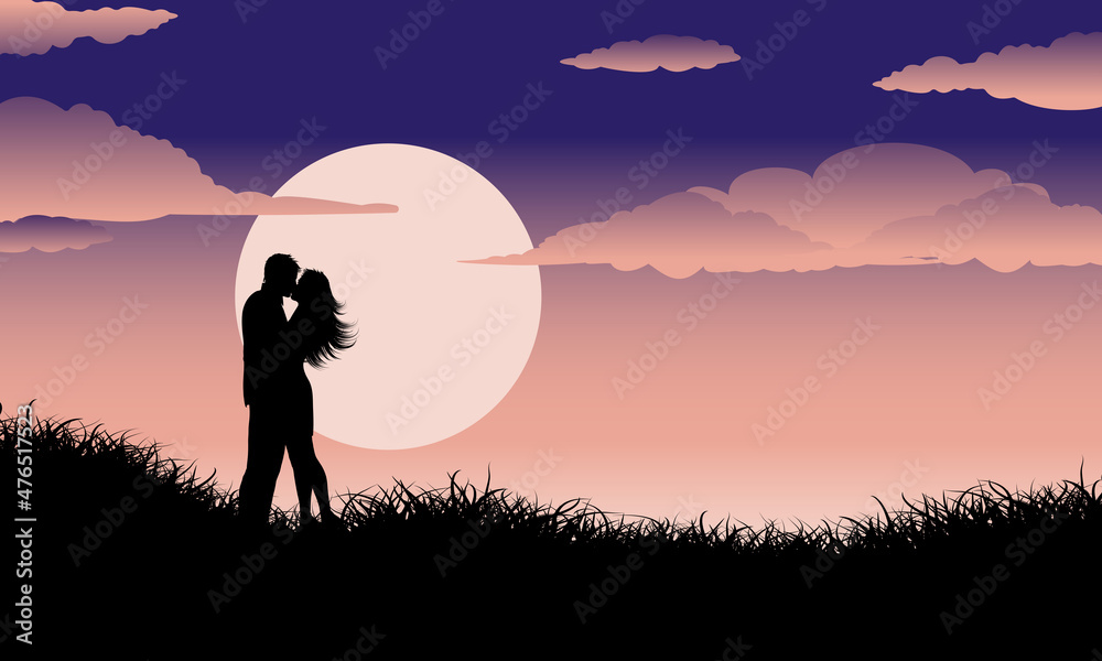 Romantic Silhouette Background