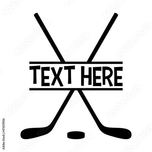 Vector Hockey Name Frame on White Background