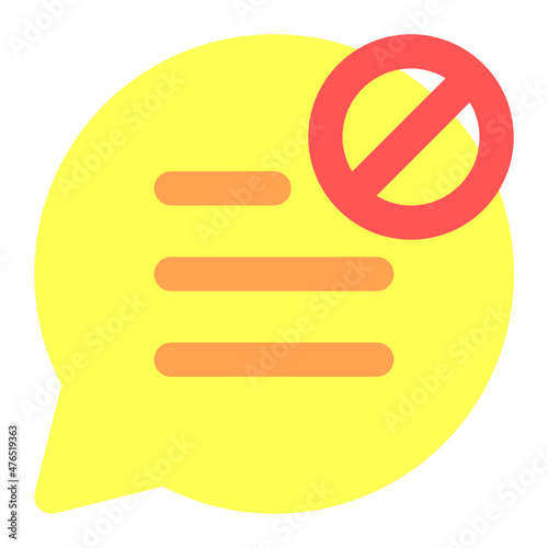 forbidden chat icon illustration