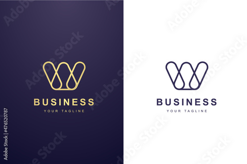 Initial Letter W Logo For Business or Media Company.