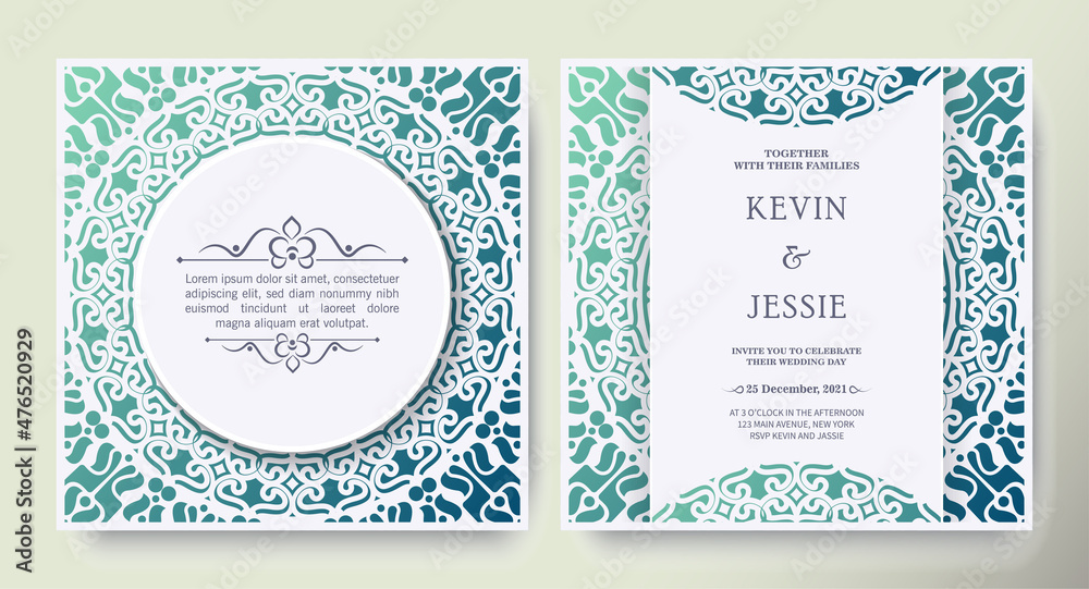 gradient mandala style wedding invitation gradient mandala style wedding invitation