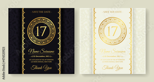 ornament pattern style elegant birthday invitation