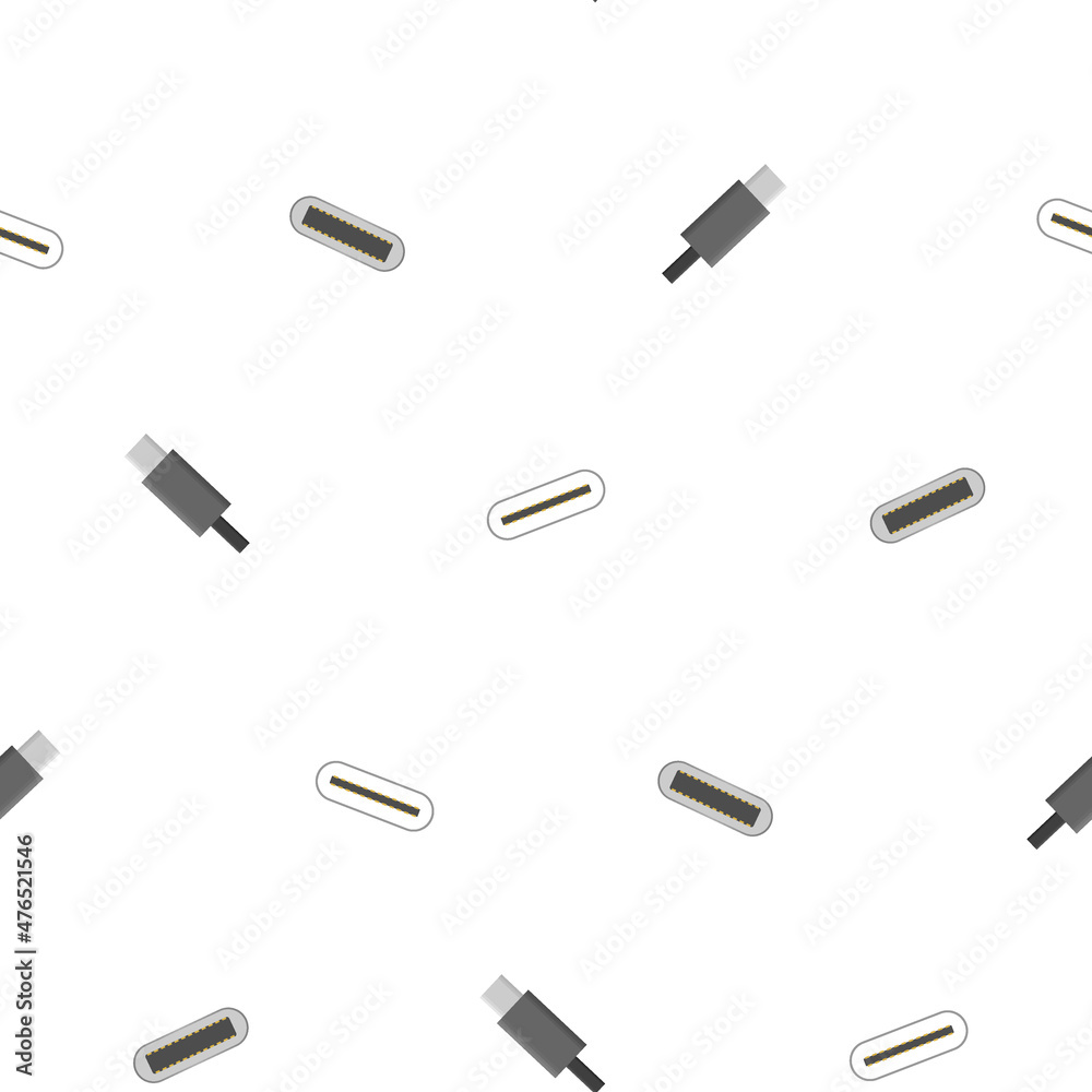 Pattern of USB socket. USB sockets for technical devices and electronic. Flat vector illustration. Pattern of USB socket. USB sockets for technical devices and electronic. Flat vector illustration.