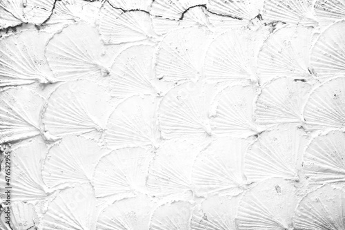 White concrete wall texture with leaf in seamless for background