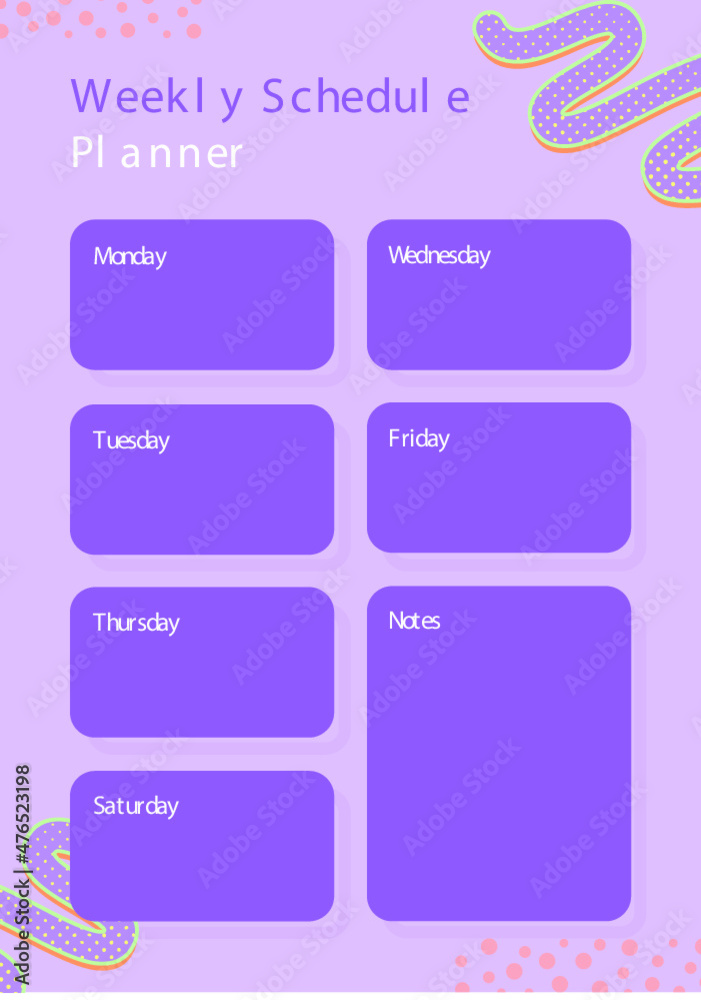 Purple Playful Notes Weekly Schedule Planner Purple Playful Notes Weekly Schedule Planner