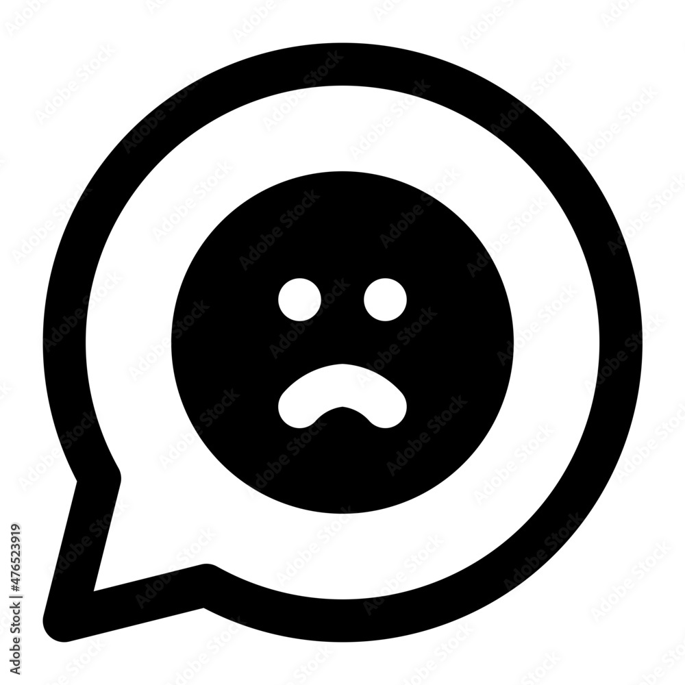 Fototapeta premium sad chat icon illustration